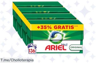 Renueva tu ropa con Ariel Pods Todo en 1: limpieza brillante y frescura que dura Super chollo de 136 lavados ¡Compra ahora antes de que se agote este ofertón!