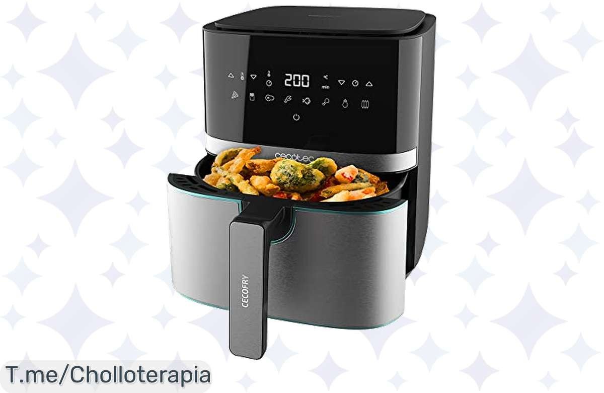 Revoluciona tu cocina con la Freidora Cecotec de 5.5 L: ¡Cocina sano y rápido con solo una cucharada de aceite! Aprovecha este super chollo antes de que se agote, ¡compra ya!
