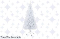 Siente la magia navideña con nuestro árbol blanco artificial de hasta 210 cm, fácil de montar y resistente ¡No te pierdas este super chollo y compra ahora!