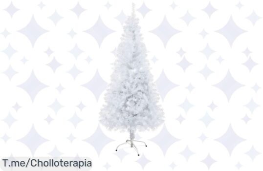 Siente la magia navideña con nuestro árbol blanco artificial de hasta 210 cm, fácil de montar y resistente ¡No te pierdas este super chollo y compra ahora!