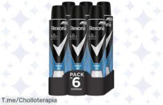 Super chollo: Rexona Desodorante Aerosol Antitranspirante Cobalt Dry 200ml Pack de 6 con protección máxima hasta 48 horas, aprovecha este ofertón antes de que se acabe ¡Actúa ya!