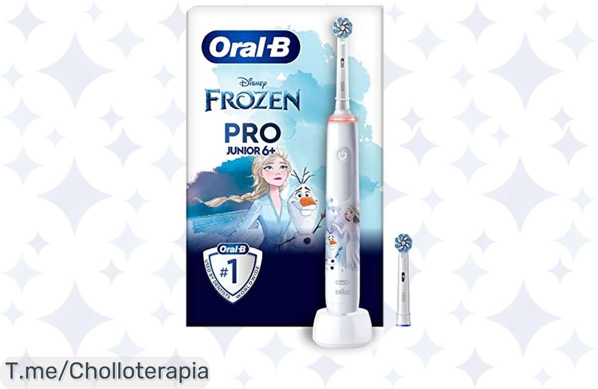 Transforma el cepillado en una aventura con el Cepillo Eléctrico OralB Pro Junior de Frozen, ¡un super chollo que hará sonreír a tus peques! Actúa ya y no te quedes sin él.