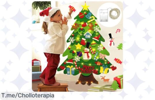 Transforma tu Navidad con nuestro árbol de terciopelo DIY, un super chollo que alegrará tu hogar y hará sonreír a los peques ¡Compra ahora, oferta limitada!