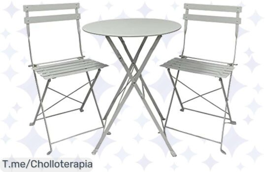 Transforma tu balcón con el super chollo de ASTAN HOGAR: mesa y 2 sillas plegables que son fáciles de limpiar ¡No te quedes sin este ofertón limitado, actúa ya!