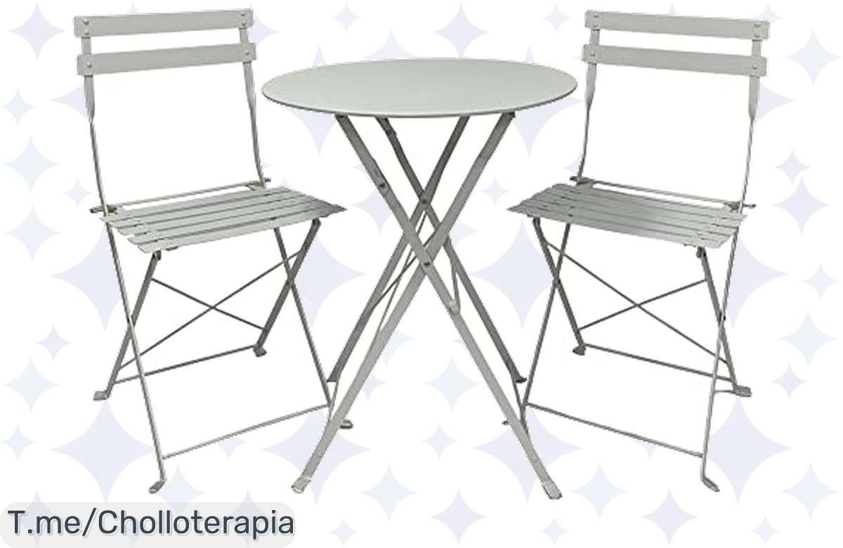 Transforma tu balcón con el super chollo de ASTAN HOGAR: mesa y 2 sillas plegables que son fáciles de limpiar. ¡No te quedes sin este ofertón limitado, actúa ya!