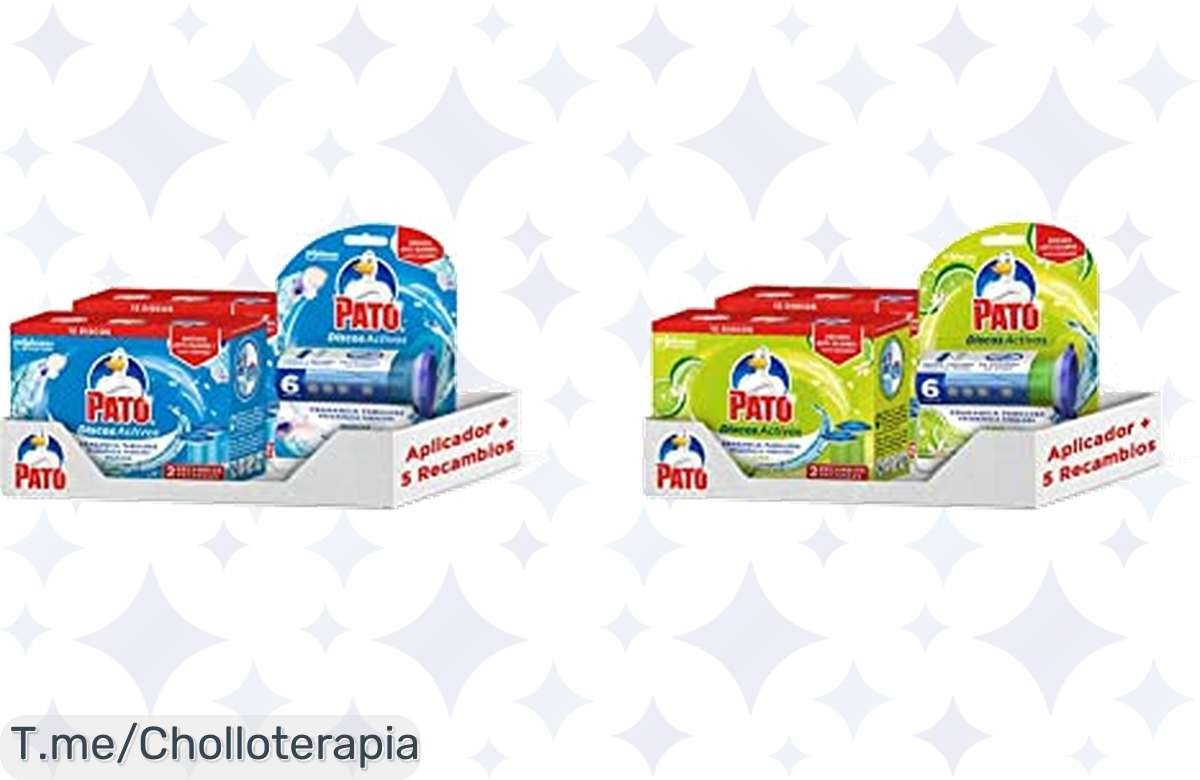 Transforma tu baño con PATO Pack Discos Activos WC: limpieza increíble por 700 descargas, combate gérmenes y manchas. ¡No dejes pasar este chollo único, compra ya!