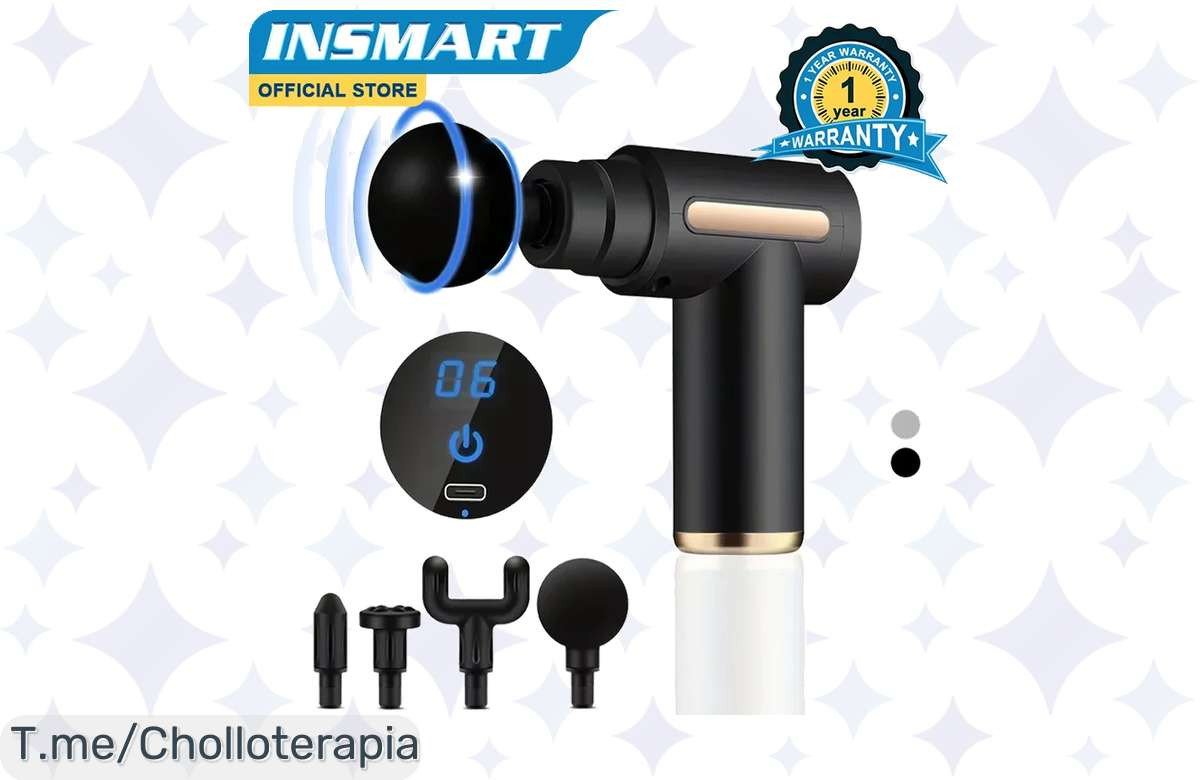 Transforma tu bienestar con la pistola de fascia: masaje profundo que relaja y recupera tus músculos al instante. ¡No te pierdas este super chollo, compra ya!