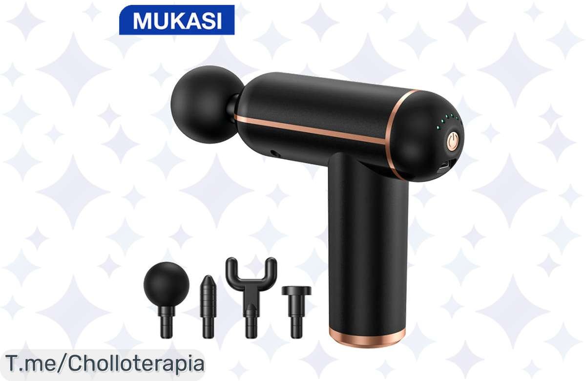 Transforma tu bienestar hoy con la pistola de masaje MUKASI: ¡alivio instantáneo del dolor muscular a un precio loco! No dejes pasar este ofertón limitado.