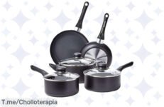 Transforma tu cocina con el ofertón del momento: Juego de utensilios antiadherentes Amazon Basics a un precio loco ¡Cocina como un chef y aprovecha antes que se agote!