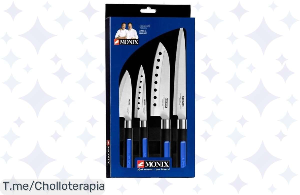Transforma tu cocina con el set Monix Solid Plus: 4 cuchillos japoneses que cortan como un sueño. ¡Ofertón único y limitado! Aprovecha este precio loco antes de que se agoten.