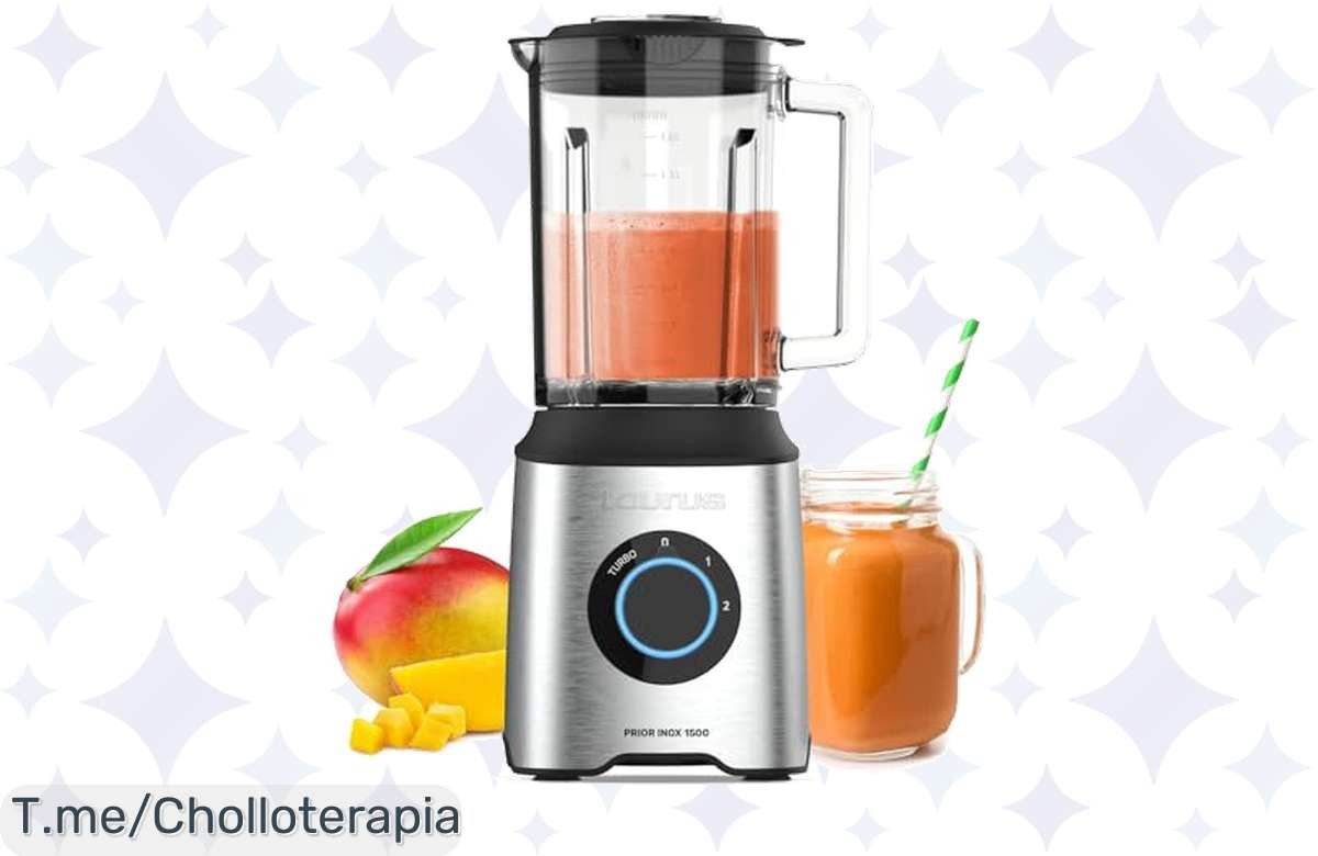 Transforma tu cocina con la Batidora Taurus a un precio loco, 1500W de potencia y jarra de cristal de 2L. ¡Aprovecha este ofertón limitado y compra ya!