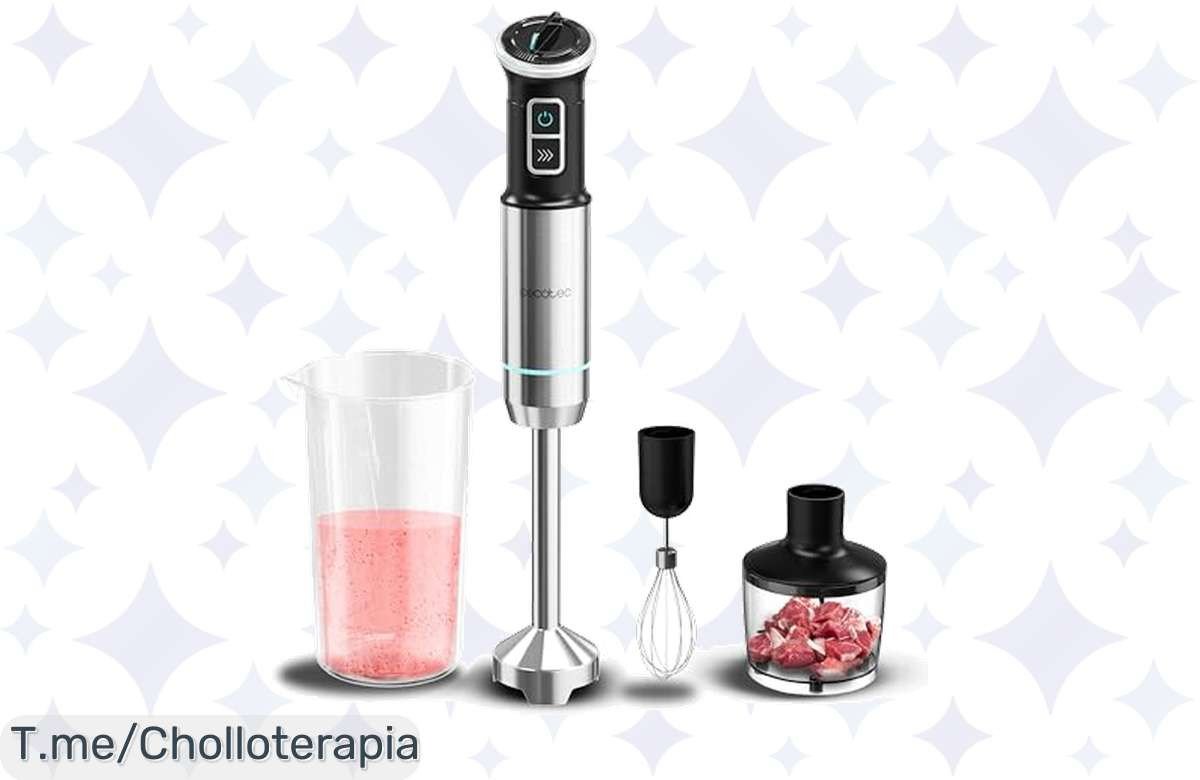 Transforma tu cocina con la batidora de mano de 1100W y cuchillas de titanio, ¡un super chollo que no puedes dejar escapar! Compra YA antes de que se agote.