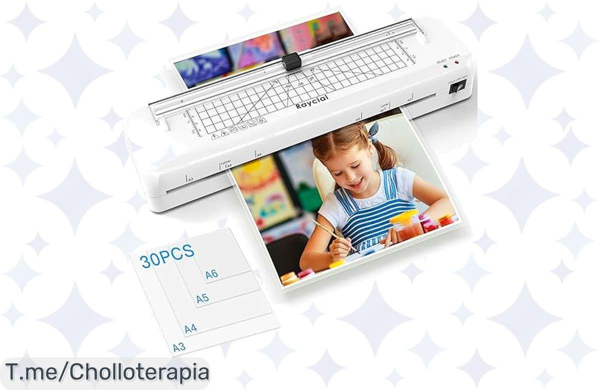 Transforma tu creatividad con la laminadora Raycial A3, calentamiento en 70 segundos y 30 láminas incluidas. ¡No te pierdas este ofertón limitado, compra ahora!