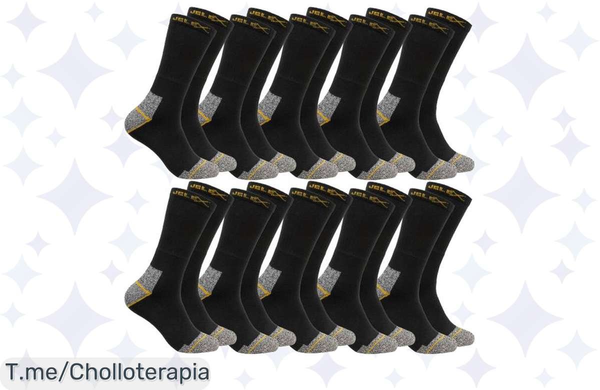 Transforma tu día a día con 10 pares de calcetines JELEX Work, comodidad que se siente en cada paso. ¡No te pierdas este ofertón y haz tu pedido ya antes de que se acabe!