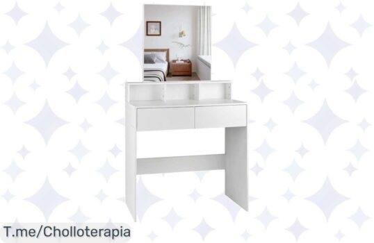 Transforma tu espacio con el T-LoVendo Mueble Tocador: ¡espejo mágico, organización impecable y un precio loco! Aprovecha este ofertón antes de que desaparezca