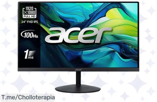 Transforma tu experiencia visual con el monitor Acer SA242Y: full HD, 1 ms de respuesta y 100 Hz de fluidez ¡No dejes pasar este ofertón y cómpralo ya antes de que se agote!