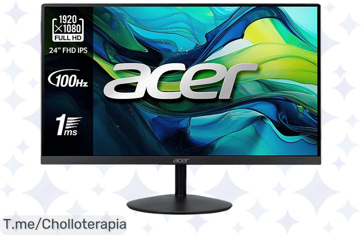 Transforma tu experiencia visual con el monitor Acer SA242Y: full HD, 1 ms de respuesta y 100 Hz de fluidez. ¡No dejes pasar este ofertón y cómpralo ya antes de que se agote!