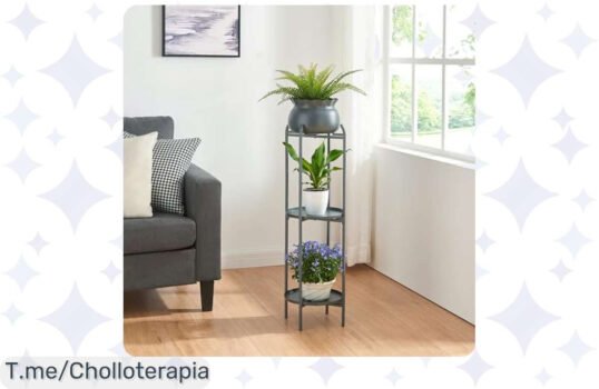 Transforma tu hogar con el soporte para plantas más elegante y práctico del mercado Oferta única con 2 estantes y macetero extraíble ¡No dejes pasar este super chollo!