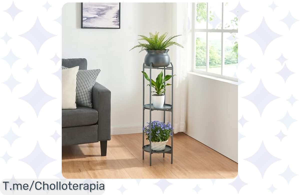 Transforma tu hogar con el soporte para plantas más elegante y práctico del mercado. Oferta única con 2 estantes y macetero extraíble. ¡No dejes pasar este super chollo!