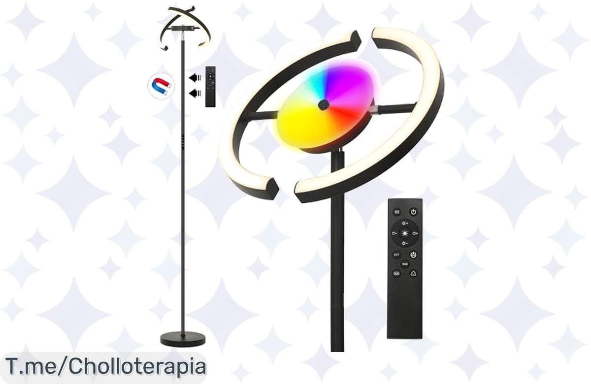 Transforma tu hogar con la Lámpara de Pie RGB ¡Super chollo! Crea ambientes únicos y ahorra un montón usando el código. Oferta increíble limitada, actúa ya antes que se agote.