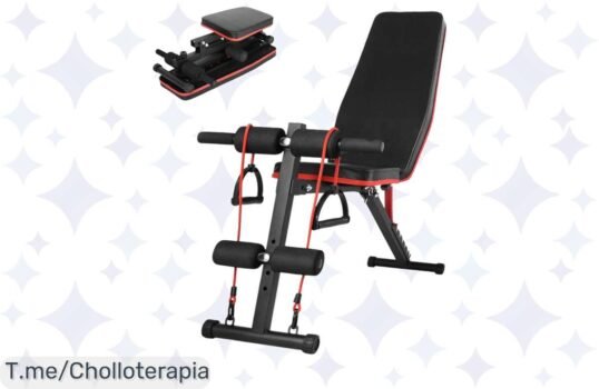 Transforma tu hogar en un gimnasio con el banco de mancuernas plegable y disfruta de un entrenamiento completo, ¡aprovecha este ofertón único antes que se agote!