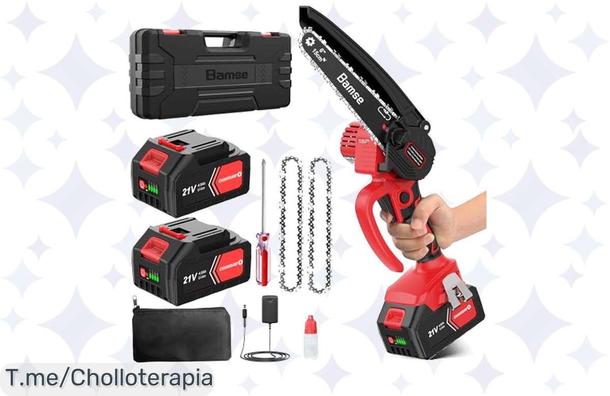 Transforma tu jardín con la mini motosierra de 8000mAh: corta troncos en solo 8 segundos y llévala a donde quieras. ¡Aprovecha este super chollo antes de que se agote!