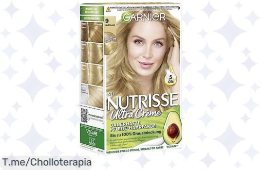 Transforma tu look con el Tinte Garnier Nutrisse rubio claro 090, ¡un ofertón que ilumina tu cabello y te da un acabado radiante en casa! No pierdas esta oportunidad única y compra ya