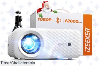 Transforma tu sala en un cine espectacular con el proyector portátil Bluetooth: 12000 lumens, trípode incluido y un descuentazo que nunca volverás a ver ¡Compra ya!