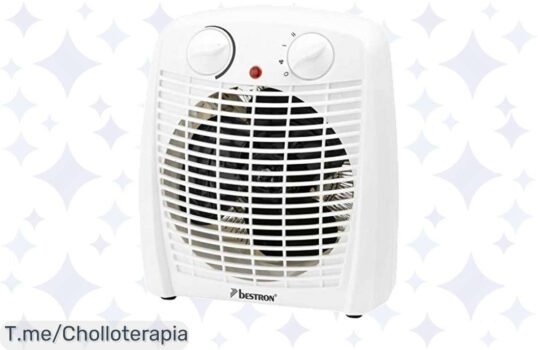 Transforma tus inviernos con el calefactor Bestron, potencia ajustable y máxima seguridad No te pierdas este super chollo, ¡compra ahora y calienta tu hogar ya!