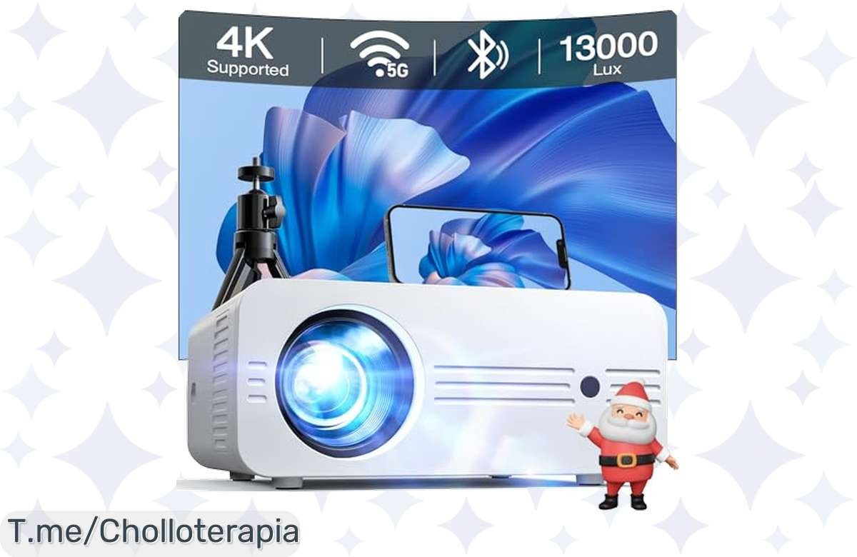 Transforma tus noches de cine con el proyector portátil 5G WiFi y Bluetooth a un precio loco: ¡13,000 lúmenes Full HD! Aprovecha este ofertón antes que se acabe.
