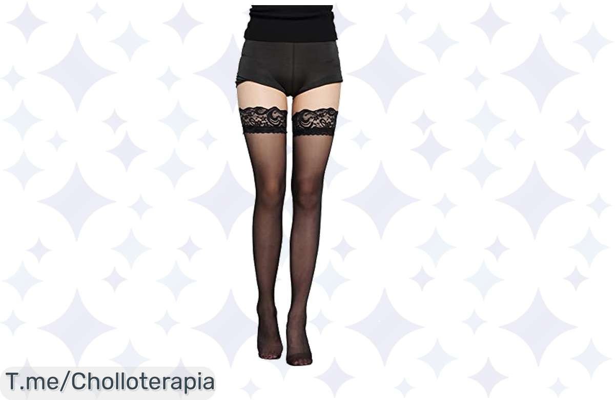 Transforma tus piernas y deslumbra estas fiestas con nuestras medias de encaje a un precio loco; ¡oferta limitada, actúa ya y convierte tu look en un super chollo!