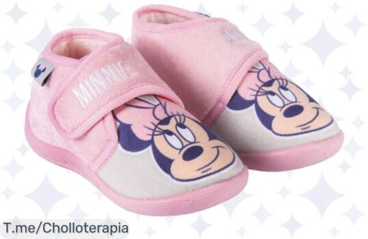 Zapatillas de Casa Minnie Mouse Rosa para Niña: El chollazo que hará feliz a tu pequeña con un diseño adorable y comodidad única, ¡no te quedes sin ellas antes de que se agoten!