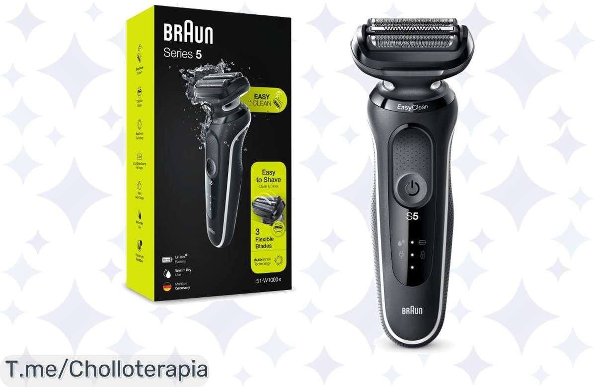 Afeitadora Braun Series 5 a precio loco: Super fácil de limpiar y perfecta para usar en seco o mojado. ¡No te quedes sin ella, oferta limitada que no puedes dejar pasar!