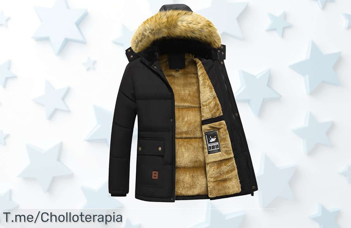 Aprovecha el chollazo del invierno: chaqueta gruesa a prueba de viento con capucha de piel, ¡elegancia y abrigo en una oferta nunca vista! Compra ya antes que se acabe.