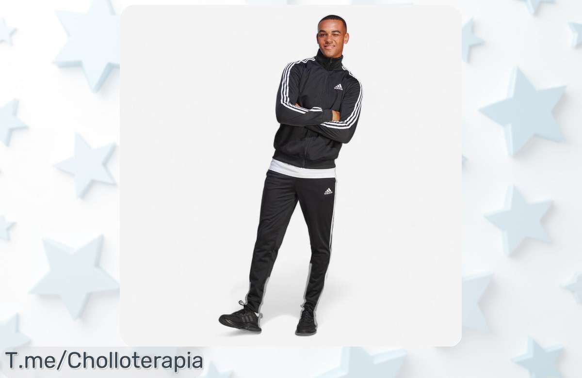 Aprovecha el super chollo del chándal Fitness Cardio Adidas Hombre Negro y entrena con estilo y comodidad. ¡Stock limitado, corre antes de que se agote!