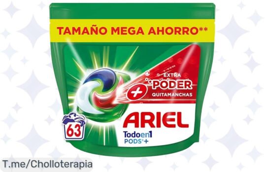 Ariel Pods Todo en 1: ¡Chollazo con poder extra quitamanchas para una limpieza profunda! Aprovecha nuestro precio loco y ahorra hoy, oferta limitada