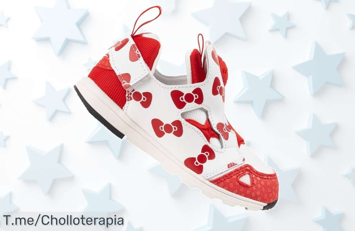 Atrapa la diversión con Reebok x HELLO KITTY Pump Fury, el super chollo que hará sonreír a tu pequeña. ¡Comodidad y estilo únicos en un solo par! ¡Compra ahora antes de que se acaben!