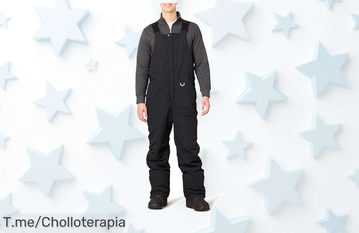 Atrapa la nieve con el Peto Aislante Amazon Essentials, resistente y cómodo. No sientas frío mientras te diviertes. ¡Super chollo de invierno que vuela!