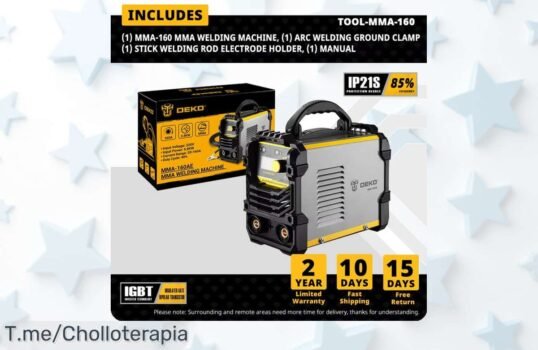 Atrévete a soldar como un pro con el DEKO Inversor de Arco: ligero y eficiente, ¡precio loco por tiempo limitado! Consigue este super chollo antes que se agote