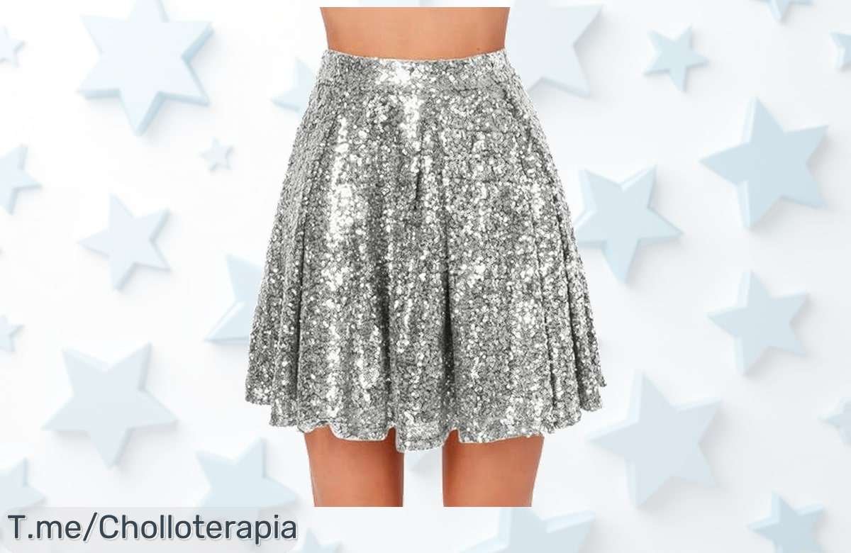 Brilla como nunca con nuestra falda de lentejuelas a un precio loco, ¡ofertón que no puedes dejar pasar! Solo por tiempo limitado, compra ya y deslumbra en tu evento.