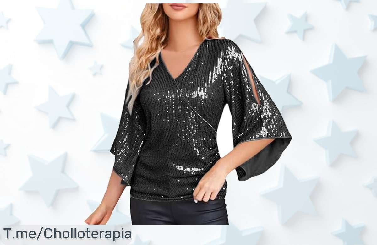 Brilla en tus fiestas con la blusa de lentejuelas que todos quieren, aprovecha este super chollo y transforma tu outfit hoy mismo antes que se acabe ¡Compra ya!