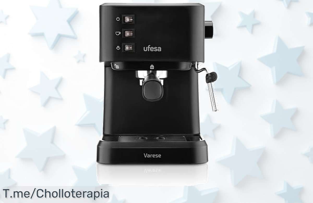 Café y capuccino como en la cafetería a un precio loco: disfruta del sabor perfecto con nuestra Ufesa Varese. ¡No te quedes sin la tuya, oferta limitada!