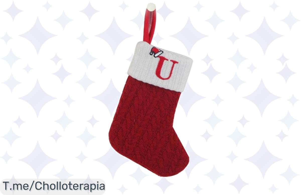 Calcetines navideños con letras tejidas: un super chollo para decorar tu árbol y hacer estas fiestas inolvidables. ¡Compra ahora antes de que se agoten!