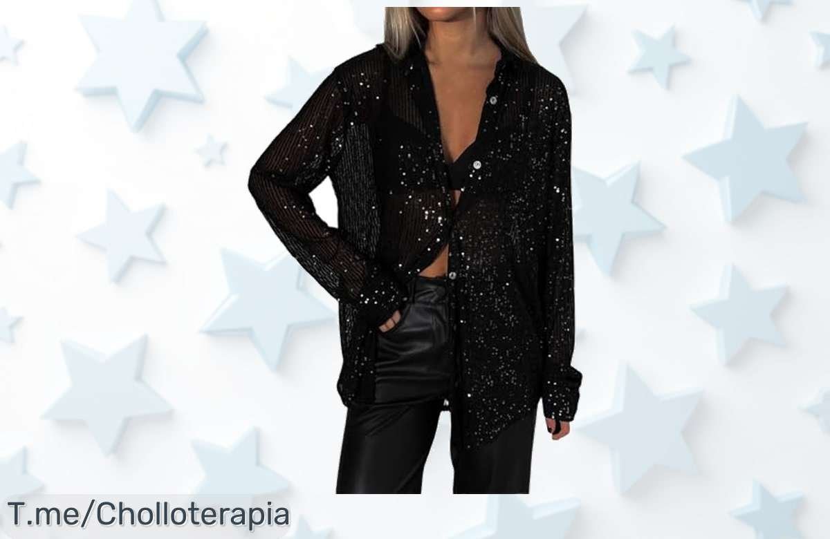 Camisetas manga larga con lentejuelas brillantes en oferta exclusiva, estilo chic para Otoño y Primavera a un precio loco. ¡Aprovecha este chollo antes de que se acabe!