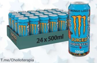 Conquista tus días con el pack de 24 latas Monster Energy Ultra White y Mango Loco a precio loco, ¡energía explosiva que no puedes dejar escapar! Compra ya este ofertón limitado