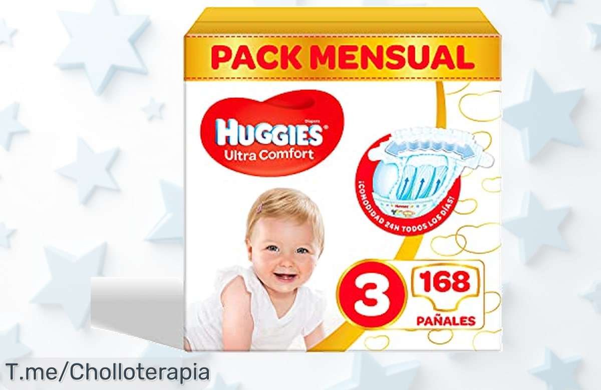 Consigue Huggies: 168 pañales ultra cómodos para tu bebé, con protección de hasta 12 horas y sin irritantes. ¡Aprovecha este ofertón único antes de que se acabe!