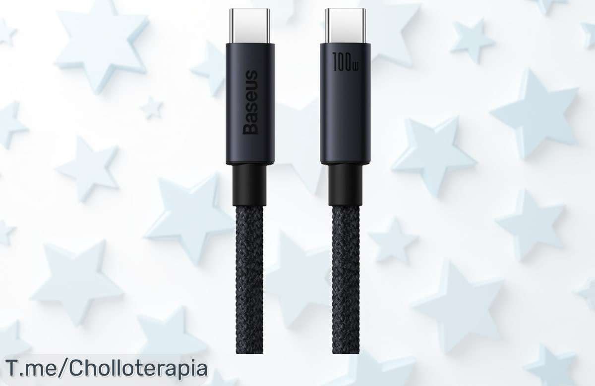 Consigue el cable USB tipo C de 100W a precio loco y carga tu iPhone, MacBook o iPad al instante. Oferta limitada ¡No esperes más y hazte con este super chollo!