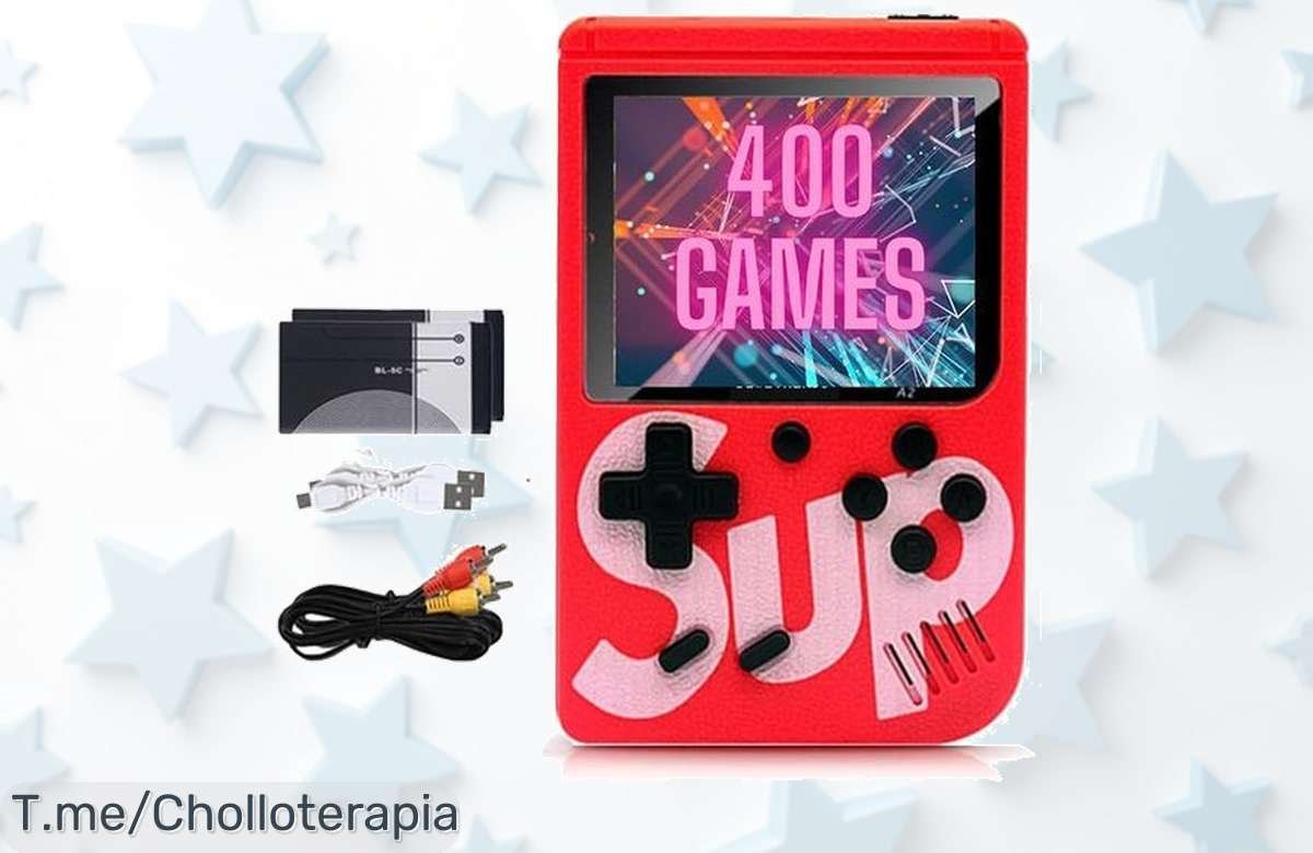 Consola portátil 8 Bit con 400 juegos a un precio loco, diversión garantizada para toda la familia. ¡No te quedes sin el super chollo, actúa ya antes de que se agote!