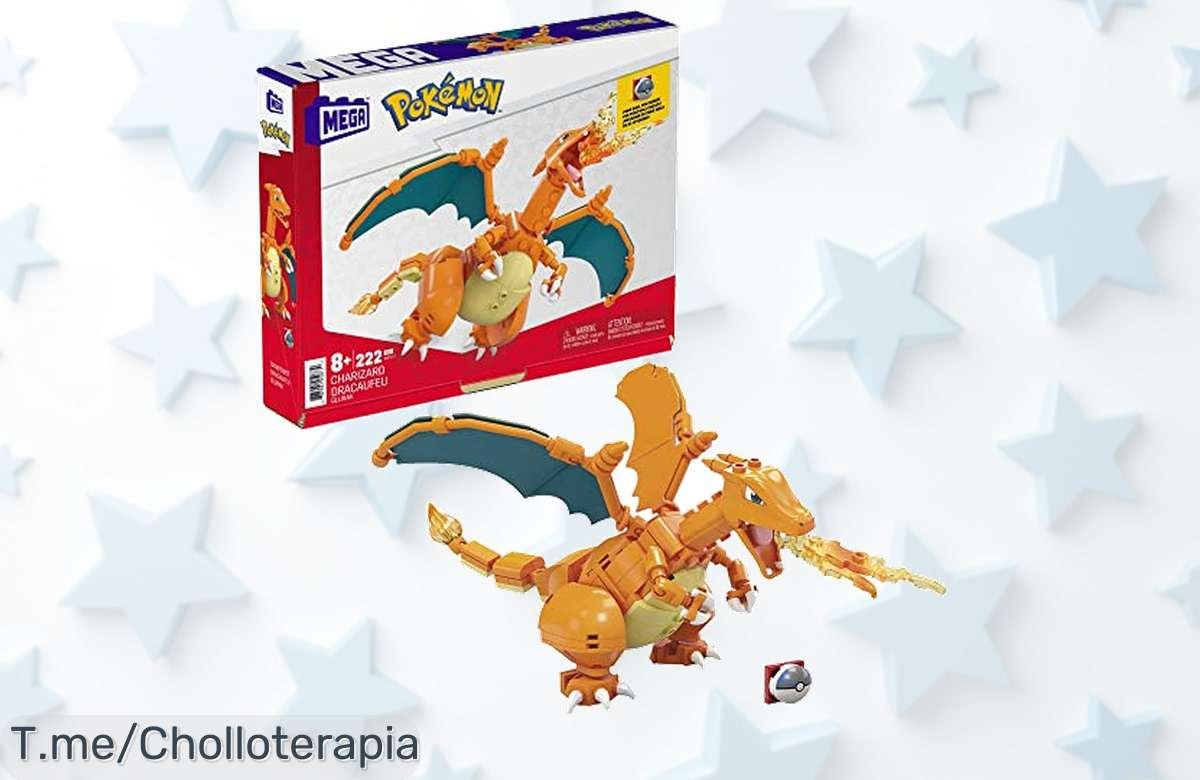 Construye tu propio Charizard y vive la aventura: ¡222 bloques de pura diversión a un precio loco! Solo hoy, no te pierdas este super chollo. ¡Compra ahora y vuela con creatividad!