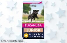 Dale a tu cachorro el mejor comienzo con Eukanuba, proteínas frescas que potencian su aprendizaje y salud dental ¡Aprovecha este ofertón antes que se agote!